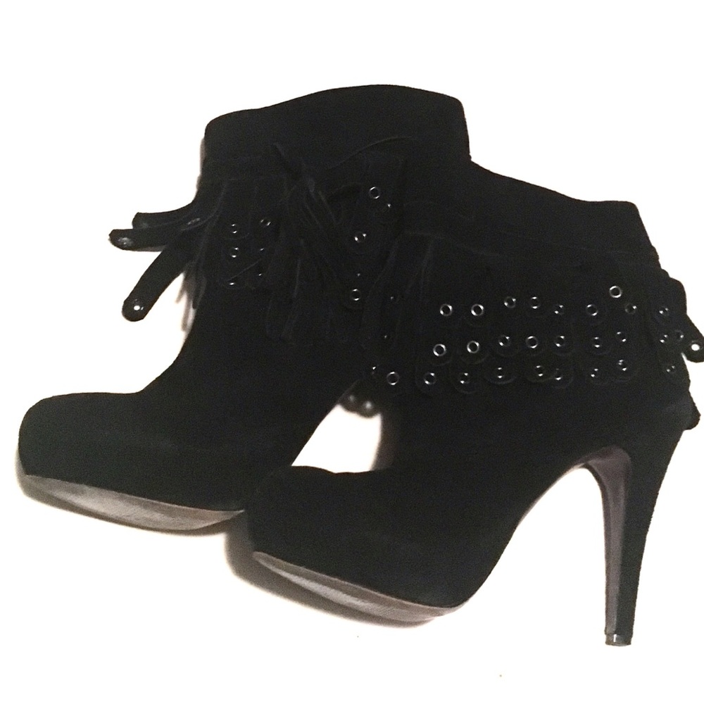 Mojo Moxy | Suede Fringe Bootie Studded - image 7